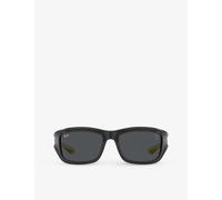 Ray-ban Womens Yellow Rb4405m Scuderia Ferrari Square-frame Nylon Sunglasses 5.9cm
