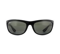 Ray-Ban Wrap Unisex Black Green Polarized Sunglasses - One Size