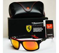 Ray-Ban x Ferrari Sunglasses Black Orange Mirror Wrap RB 4364-M F602/6Q 60mm