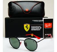 Ray-Ban x Ferrari Sunglasses Black Red G15 Green Round RB 3647-M F028/31 51mm