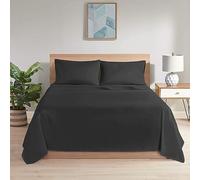 Ray Bedding 3PC King Size Flat Sheet Set 100% Egyptian Cotton 400 Thread Count with Pillow Cases 2 Pack Super Soft Cotton Luxury Breathable Bed Sheet King Size Set