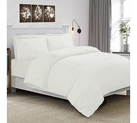 Ray Bedding 4Pcs Duvet Cover Bed Set 400 TC 100% Egyptian Cotton Duvet Cover & Deep Fitted Sheet Bedding Set with Pillow Cases 2 Pack | Complete Duvet Cover Set (Cream, Single)