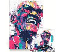 Ray Charles Colorful Portrait Jigsaw Puzzle for Teenagers 1000 Pieces Reason Skill Toy Calming Play Exact Cut Perfect Present (38x52cm)