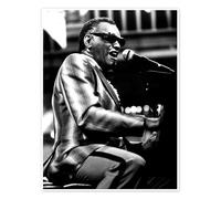 Ray Charles Poster 13 x 18 cm Black Wall art Wall decor