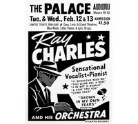 Ray Charles Retro Classic Posters - Vintage Music Concert Poster A4 Retro Wall Art Featuring Classic Band Illustration for Home Office Bar or Music Lover Decor