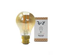 Ray GLS/A60 B22 in Gold Tint. Full Spectrum Colour LED Light Bulb, Flicker Free and Fully Dimmable, Circadian Friendly, Eye-Kind Sleep Better Technology. Residential and Commercial Lighting.