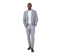 RAY Mens 100% Pure Linen 2 Piece Suit Light Weight Tailored Fit Summer Jacket Trouser [Suit-SIN-RAY-Blue, UK/US 42 EU 52]