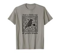 Ray of Pitch Black Funny Crow with Coffee Cup T-Shirt