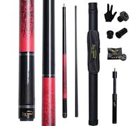 Ray speed Carbon Fiber Pool Cue Stick 12.5mm Rainbow Tip Low Deflection Pool Stick with Uni-loc Pin Joint and Extension Pool Stick