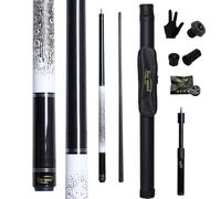 Ray speed Carbon Fiber Pool Cue Stick 12.5mm Rainbow Tip Low Deflection Pool Stick with Uni-loc Pin Joint and Extension Pool Stick