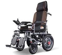 RAYACO Duty Electric Wheelchair With Headrest, Foldable And Lightweight Powered Wheelchair,Seat Width 46Cm,Adjustable Backrest And Pedal Angle,360° Joystick, Weight Capacity 120KG