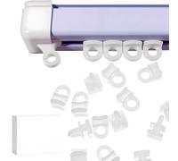 Rayakt 100 Pcs White Curtain Track Glider Hooks, Curtain Rail Slider Hooks Rollers Runners Eyes Hooks, Plastic Curtain Hook for Tracks Window Door Curtains 10mm x 6mm Slim