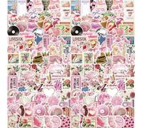 Rayakt 200Pcs Pink Aesthetic Stickers, Waterproof Vinyl Coquette Stickers for Laptop, Water Bottle, Guitar, Scrapbook, Journal, Phone, Suitcase, Cute DIY Decals Stickers for Girls Women Teens