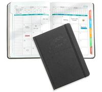 Rayakt 2026 Diary A5 Page A Day, Full Year Daily Planner 2026 with Tie, Hardcover Academic Diary 2026 with Monthly Overview, Month Calendar, Colorful Tabs, for Productivity & Organization (Black)