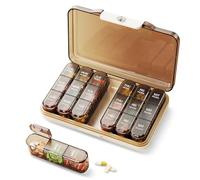 Rayakt 21 Compartment Monthly Pill Box Organiser, BPA-Free Tablet Box with Secure Snap Lids, 7 Day Pill Organiser 3 Times a Day, Portable Pill Dispenser for Vitamins, Supplements, Fish Oil