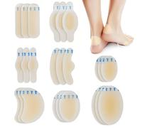 Rayakt 24 pcs Invisible Blister Plasters, Invisible Hydrocolloid Gel Blister, Waterproof Blister Cushion Bandages for Feet, Heel, Toe & Fingers（8 Sizes）