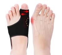 Rayakt 2PCS Bunion Corrector, Big Toe Straightener with Soft Gel Pads & Adjustable Thin Straps, Black L Size Toe Separator for Hallux Valgus Correction, Bunion Protector for Men Women Day & Night Wear
