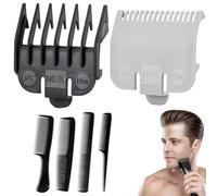 Rayakt 2Pcs Clipper Guards for Wahl, Professional Replacement Guide Combs with 4Pcs Hair Combs, 1.5mm & 4.5mm Precision Hair Clipper Guides, Detangling & Styling Combs for Salon Home Use
