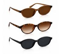 Rayakt 3 Pack Oval Sunglasses, Cat Eye Sunglasses, 90s Sun Glasses Small Frame Vintage Eyewear, Fashion Retro Shades for Women, UV400 Protection for Party and Daily Wear