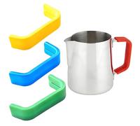 Rayakt 4 Pcs Multicoloured Silicone Sleeves for Milk Frothing Jug,8cm x 2cm Heat Resistant Handle Covers for Barista Steaming Pitcher, Non-Slip Grips, Prevent Cross Contamination for Coffee Shop, Home