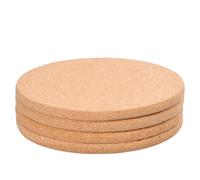 Rayakt 4PCS Cork Trivet Set, 19x19x1CM Cork Mats, Extra Thick Round Heat Resistant Table Placemats & Coasters for Dining Table, Kitchen Counter top, Office Desk, Hot Pots, Plants & Daily