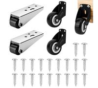 Rayakt 4PCS Gate Wheels for Wooden Gate, Heavy Duty Gate Caster Wheels, Door Gate Wheel, Adjustable Doors Support Wheel Hardware for Sagging Doors, Outdoor Farm, Furniture, Fence, Table, Sofa