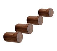 Rayakt 4PCS Wooden Coat Hooks Wall Mounted, Natural Walnut Wood Wall Hooks, Door Hooks for Hanging for Towels, Coats & Jackets, Sturdy Wooden Coat Peg Wall Mounted for Hallway & Bathroom