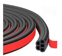 Rayakt 5m Car Door Seal, Self-Adhesive Rubber Weather Stripping, Double Layer Thickened 5 Holes Weatherstrip, Universal Sealing Strip for Car Door Frame, Hood, Trunk, Auto Soundproofing