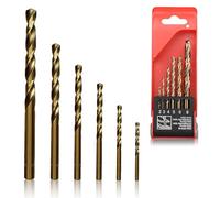 Rayakt 6 Pack Cobalt Drill Bit Set, M35 HSS Metal Drill Bit Set With Plastic Case, 135° Split Point, Heat Resistant, Straight Shank 2-8 mm for Stainless Steel, Cast Iron, Plastic, Wood, Hard Metal