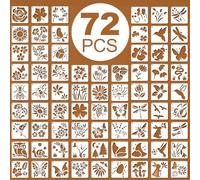 Rayakt 72 Pcs Botanical Stencils, Reusable Flower Butterfly Nature Painting Templates, DIY Stencils for Crafts, DIY Art, Drawing, Scrapbooking, Wood & Wall Murals