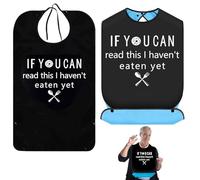 Rayakt Adult Bibs, Waterproof Eating Bib, Reusable Clothing Protector with Crumb Catcher, Washable Adult Bib for Men Women Elderly Elderly Eating Drinking Drooling Dining
