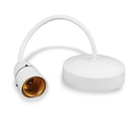 Rayakt Ceiling Pendant Light Fitting, 6"(150mm) E27 Lamp Holder, Ceiling Hanging Lights, White Light Pendant Fitting, Bayonet Light Fitting for Living Room, Kitchen, Bedroom [Energy Class A]