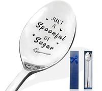 Rayakt Just a Spoonful of Sugar Engraved Sugar Spoon, Stainless Steel Coffee Spoon & Dessert Spoon, Funny Gift for Tea Coffee Lovers, Women Men, Mom Dad, Birthday Christmas Valentine’s Day