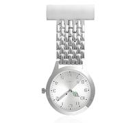 Rayakt Nurse Fob Watch, Pocket Watch with Pin, Stainless Steel Clip on Quartz Watch for Nurses Doctors Paramedic, Detachable Lapel Timepiece Luminous Glow in the Dark Nurse Watch Brooch