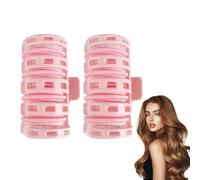 Rayakt Pink Hair Rollers with Clips, Hairdressing Curlers for Creating Perfect Air Bangs, Inward Curls, Self-Holding Hair Curlers Rollers Heatless Styling Tools for Long Short Fine Thick Hair & Bangs