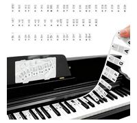 Rayakt Removable Piano Keyboard Note Labels, Reusable 88 Key Full Size Universal Piano Notes Guide, No Need Stickers, Piano Notes Overlay with Box, S
