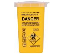 Rayakt Sharps Bin Sharps Box for Needles, Container Trash Bin with Safe Lock, 1L Sharps Travel Sharps Portable Tattoo Supplies (Yellow One)