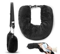 Rayakt Stuffable Neck Pillow for Travel, 80 * 18.5cm Adjustable Travel Neck Pillows, Ultra-Soft Washable Pillow with Storage Bag, Fillable with Clothes for Plane, Train & Car Essentials