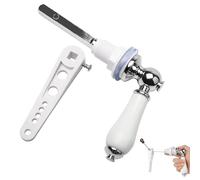 Rayakt Toilet Flush Handle - Chrome Plated Toilet Handle Replacement with Anti-Slip Grip, Traditional Cistern Lever Arm for UK Bathrooms (Fits Most WC Tanks)