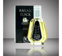 Rayan Black 50ml Perfume Spray by Al Rehab floral fragrance that features red rose and vanilla.