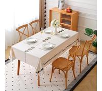 Rayapot Square Table Cloth PVC Wipe Clean Tablecloth Wipeable Plastic Vinyl Stain Resistant Waterproof Oil-proof Spill Proof Table Cover Protector for Kitchen Dining - Black Flower - 140x140cm