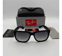 RayBan Justin RB4165 601/8G Sunglasses Matte Black Dark Grey Gradient Lenses