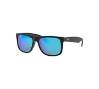 Rayban - Lifestyle Sunglasses - Justin Classic Matte Rubber Black Blue Mirror in Nylon Black