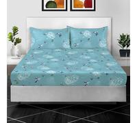 RAYBedding 3PC Printed Super King Fitted Sheet 100% Egyptian Cotton Floral Design 400 Thread Count 30cm/12” Extra Deep Fitted Super King Bed Sheets with Pillow cases 2 Pack