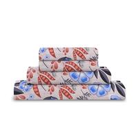 RAYBedding 4PC Floral Printed Bed Sheet Set Double - Soft Luxury Printed Double Bed Sheets with Fitted Sheet, Flat Sheet & 2 Pillowcases - Floral Bedding Set