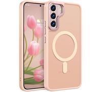 Rayboen for Magnetic Samsung Galaxy S22 Case, [Compatible with Magsafe] Translucent Hard Back, Soft Edge, Shockproof Protective, Skin Friendly Feel, Slim Fit Phone Cover for Galaxy S22, Matte Pink