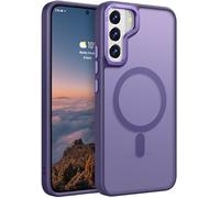 Rayboen for Magnetic Samsung Galaxy S22 Plus Case, [Compatible with Magsafe] Translucent Hard Back, Soft Edge, Shockproof Protective, Skin Friendly Feel Slim Fit Phone Cover for S22 Plus, Matte Purple