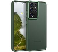 Rayboen for Matte Samsung Galaxy S21 Ultra Case, Green | Metallic Camera Frame, Translucent Skin-Feel Back, Soft Silicone Edge, Shockproof Anti-Scratch, Slim Fit Phone Cover