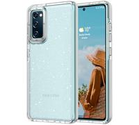 Rayboen for Samsung Galaxy S20 FE Case Glitter, Cute Sparkly Bling Shiny [Non-Yellowing] Clear Cover for Women Girls, [Anti-Slip Textured] Protective Phone Case for Samsung S20 FE 5G, Glitter White
