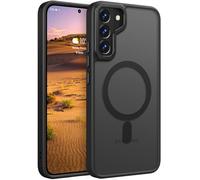 Rayboen for Samsung Galaxy S22 case Magnetic, [Compatible with Magsafe] Shockproof Protective Slim Fit Skin Feel Phone Cover for Samsung S22 5G with Translucent Hard Back & Soft Edge, Matte Black